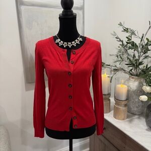 Banana Republic Merino Wool Red Cardigan
